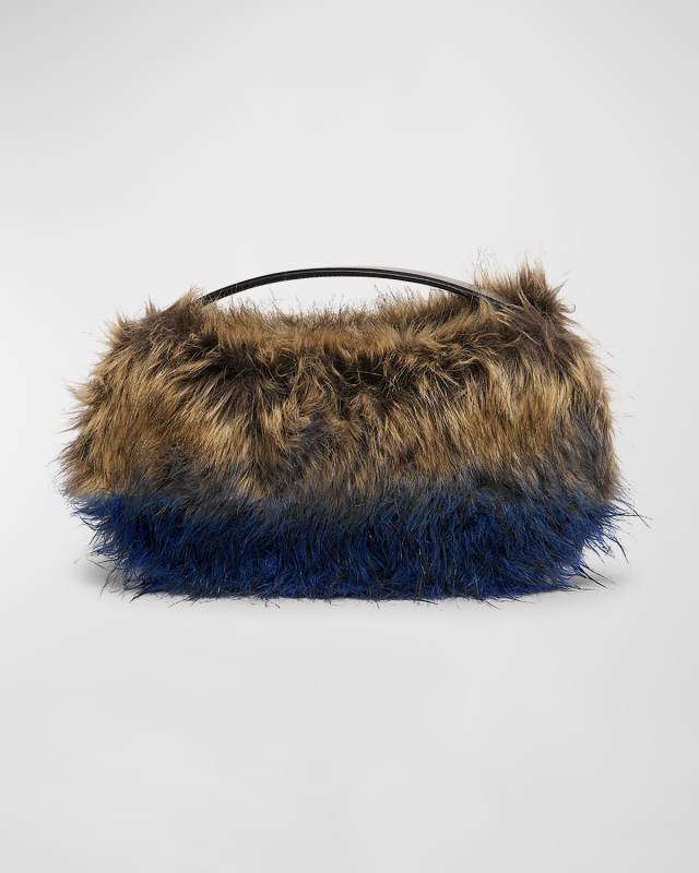 Swipe Sound Faux Fur Top-Handle Bag